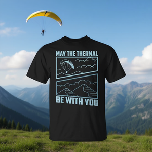 Camiseta de parapente con diseño 'Que el viento termal te acompañe' para entusiastas del parapente - Product Image 3