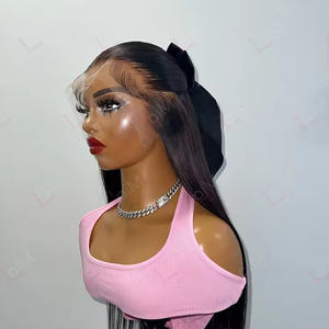 Peluca de encaje HD de cabello indio crudo, peluca de cabello humano de encaje completo sin pegamento alineada con cutícula virgen 100%, pelucas delanteras de encaje para mujeres negras - Product Image 2