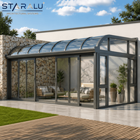 Véranda en aluminium éco-responsable avec conception solaire passive et ventilation naturelle pour une empreinte carbone réduite