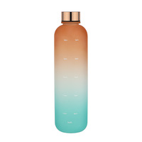 Bouteille de sport Mikenda 1 litre, bouteille d'eau de gymnastique grande capacité en plastique marqueur de temps de motivation bouteilles d'eau en matériau Tritan