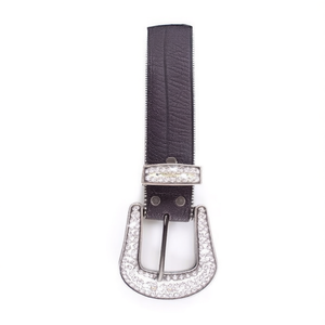 Ceinture en cuir véritable Angelina 3,8 cm x 105 cm avec boucle en strass, ceinture décontractée pour femme - Product Image 4