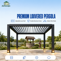 Pergola motorisée en aluminium à toit à lames orientables, étanche, télécommandée, pour extérieur, villa et jardin, directement de l'usine