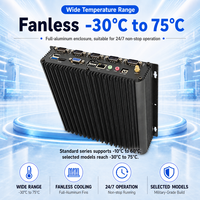 Komputer Industri Tanpa Kipas 5 COM RS232 Mini PC Intel I3 I5 I7 J1900 N100 IP65 Suhu Luas VGA OEM ODM Kustom
