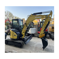Excavatrice Yanmar Vio60 d'occasion d'origine japonaise, 6 tonnes, excavatrice sur chenilles miniature Yanmar Vio60 55 35 80 d'occasion, machines de travail à bas prix à vendre