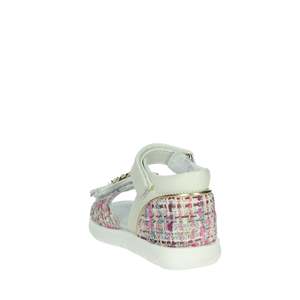 Sandales pour filles Balducci Cit6961, blanches, fuchsia, avec lanières en tweed et semelle compensée - Product Image 2