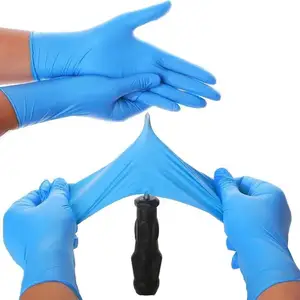 ASTM D5250 disposable safety blue pvc nitrile blend examination working powder free guantes palma de nitrilo box gloves