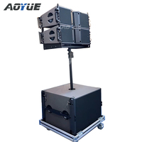 Système de sonorisation portable haut de gamme pour fêtes, avec deux enceintes passives de 8 pouces et un caisson de basses de 18 pouces, avec support et pied.