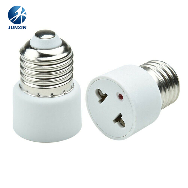 E26/E27 2 Prong Polarized Light Bulb Socket Adapter with Light Outlet to Plug Adapter Socket Converter Lampholder