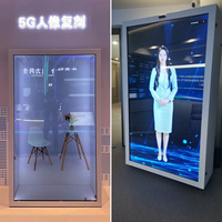 Vitrine numérique interactive 4K 3D LCD transparente pour magasin de détail avec écran tactile et avatar IA