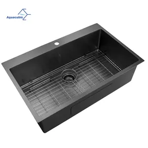 Aquacubic Large Kitchen Workstation 43-inch Undermount 16 Gauge Stainless Steel Kitchen Sink With Accessories