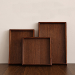 <span class=keywords><strong>Plateau</strong></span> de service en bois de noyer massif, carré, rectangulaire, <span class=keywords><strong>plateau</strong></span> à thé, café, collations, <span class=keywords><strong>plateau</strong></span> de service pour repas avec bords surélevés, <span class=keywords><strong>cuisine</strong></span> à domicile - Product Image 1