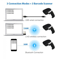 Xkancode de moda de mano 2,4G BT inalámbrico 1D 2D QR lector de código de barras inalámbrico 2D imagen escáner de código de barras