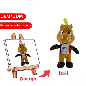Personalizado 1:1 diseño oso/vaca/Panda/Toro oveja juguetes de peluche salida de fábrica pequeño lote suave animales de peluche PP relleno de algodón sin MOQ - Product Image 4