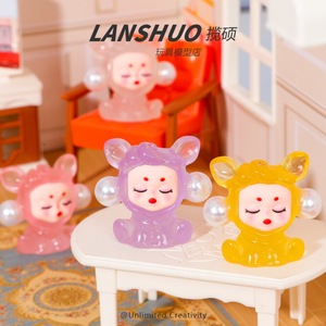 Llavero de resina Lanshuo con mini muñeco que brilla en la oscuridad, juguete de peluche para niños de 5 a 7 años, versión Q, accesorios de plástico para manualidades. - Product Image 3