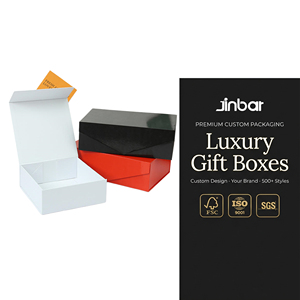 Boîte cadeau personnalisée Jinbar en carton écologique pour mariage, demoiselle d'honneur et emballage de coffret cadeau pour petites entreprises, certifiée FSC - Product Image 1