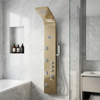 Kit de fixation pour panneau de douche en acier inoxydable chromé, 3 jets pour spa, 45 cm de hauteur, 20 cm de largeur, mitigeur avec inverseur