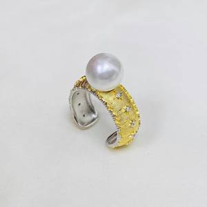 10592DIY Anillo de plata S925 para accesorios de perlas, base vacía para anillo Espíritu Serpiente, para perlas redondas de 5-7mm y anillos de diamantes - Product Image 1