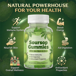 Caramelle Gommose 3-in-1 al Soursop <span class=keywords><strong>con</strong></span> Muschio Marino e <span class=keywords><strong>Zinco</strong></span>, Superfood Quotidiano per il Supporto Immunitario, Delizioso e Naturale Integratore di Graviola - Product Image 4