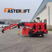 Grue araignée mobile hydraulique Fasterlift avec pompe à moteur et bras articulé pour les espaces restreints
