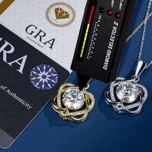 Gioielli Infinity Love, Ciondolo con Diamante Creato in Laboratorio da 1-5 Ct, Collana con Cuore in Moissanite per Donne, Placcato in Oro Bianco 14K su Catena in Argento S925 - Product Image 4