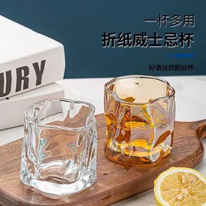 BoTu irrégulière whisky cristal tasse <span class=keywords><strong>Art</strong></span> <span class=keywords><strong>verrerie</strong></span> verres de <span class=keywords><strong>d</strong></span>égustation de vin froissé whisky gobelet Rock bière tasse fête tasse en gros - Product Image 4