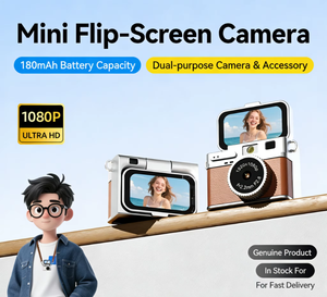 S163 Mini <b>Camera</b> Pendant Flip Screen Stylish Multi Filters With <b>Flash</b> Color Options Fashion Necklace Eco Data Cable - Product Image 5