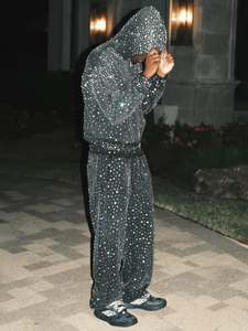 कस्टम पुरुष स्ट्रीटवियर y2k गैंडे और स्वेटपैंट सेट के साथ - Product Image 1