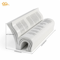 Banc en forme de livre en PRV, sculpture artistique personnalisée, sièges publics pour salle de lecture, bibliothèque, parc, centre commercial, chaises d'attente, fabricant OEM ODM