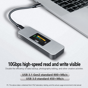 Casing SSD M.2 ITGZ Smart Screen, Protokol Ganda NVMe SATA USB <span class=keywords><strong>3.2</strong></span> 10Gbps, Ringan - Product Image 2