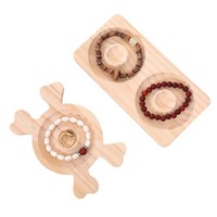 Plateau de présentation de bracelet en bois massif, thème amour, écologique, support de présentation de perles gravées pour bijoux, accessible à l'international