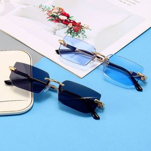 Lunettes de soleil carrées métalliques rétro personnalisées 2025 pour hommes et femmes, protection UV400, sans monture, pour hommes et femmes - Product Image 2