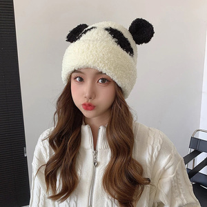 <span class=keywords><strong>Bonnet</strong></span> d'hiver chaud et mignon pour femme, <span class=keywords><strong>bonnet</strong></span> <span class=keywords><strong>panda</strong></span> de dessin animé, <span class=keywords><strong>bonnet</strong></span> drôle, accessoire de costume, cadeau - Product Image 5
