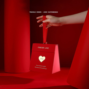 Mới nhất cao cấp đồng hồ trang sức Hộp quà tặng lãng mạn tam giác cầm tay trang trí bao bì cho ngày Valentine giấy Chứng Khoán hộp - Product Image 3