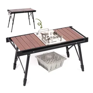 New Design Multi-function Aluminum Alloy Folding Table Outdoor Picnic Table Lightweight IGT Camp Table Foldable For Picnic BBQ