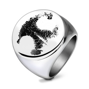 Anillo de Acero Inoxidable para Hombre, 22MM, Redondo, Chapado en Oro, Grabado Láser con Patrón Abstracto, Estilo Punk, Joyería de Moda, Regalo - Product Image 5