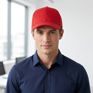Custom Logo Red Baseball Cap | Premium Cotton 6 Panel Sport <b>Hat</b> | Street Style Breathable Comfort Adjustable <b>Dad</b> <b>Hat</b> | Wholesale - Product Image 1