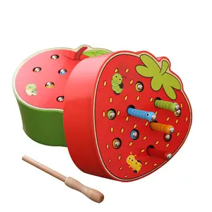 चुंबकीय बग पकड़ने बचपन खेल खिलौना हाथ से आँख समन्वय कीड़ा खाने सेब स्ट्रॉबेरी