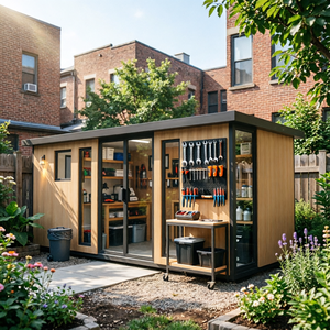 <span class=keywords><strong>Garage</strong></span> modulaire en métal préfabriqué à prix compétitif, conteneur de stockage extérieur à vendre - Product Image 6