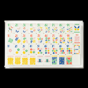 Mahjong de Lujo de 4 Capas de Acrílico, Estilo Americano y Europeo, Mini, Portátil, para 4 Jugadores, con Diseño Floral, Entretenimiento - Product Image 1