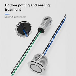 YHKJ interrupteur piézoélectrique tactile en métal acier inoxydable IP68 <span class=keywords><strong>bouton</strong></span> de pression tactile étanche 12/16/19/22/30MM - Product Image 3