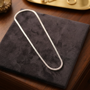 Collier chaîne en argent pour homme, design élégant à maillons, bijoux de mode en argent fin pour pull, tenue décontractée, réglable, cadeau pour homme - Product Image 2