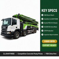 Camión Bomba de Concreto Usado Zoomlion 56m Scania P45 8x4 Diésel 2019 Motor ZLJ5441THBSE para Exportación
