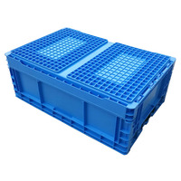 Caisse en plastique empilable, pliable et pliable de l'UE avec couvercle en option