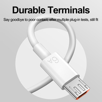 Cable de Carga Rápida Micro USB de 1m-9 pies, 6A, con Malla de Protección, Revestimiento de PVC, Conductor de Cobre Puro, 12 Meses de Garantía para Android