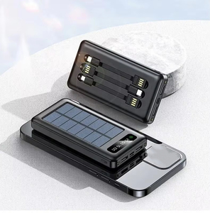 Nuevo Producto: Banco <span class=keywords><strong>de</strong></span> Energía Solar Portátil <span class=keywords><strong>de</strong></span> 30000mAh para Teléfono Móvil, Alta Capacidad, Cables Integrados, Cargador con Pantalla LED y Luz - Product Image 4