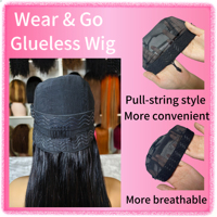 Perruque brésilienne vierge sans colle, avec dentelle frontale transparente HD, longue, couleur naturelle, avec baby hair, bonnet petit/grand, pour femme, vente en gros