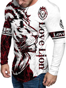 T-shirts imprimés d'animaux 2023 Nouveau T-shirt à manches longues pour hommes Tiger <span class=keywords><strong>Lion</strong></span> Pattern Pullover Tee Streetwear Casual <span class=keywords><strong>Plus</strong></span> Size Tops - Product Image 5