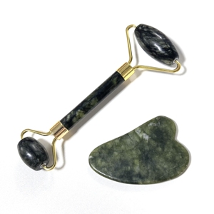 Xiuyan Jade Double Head Scraping Board Face <b>Massage</b> <b>tools</b> Serpentine Green Stone Nephrite Jade Green Face Roller - Product Image 6