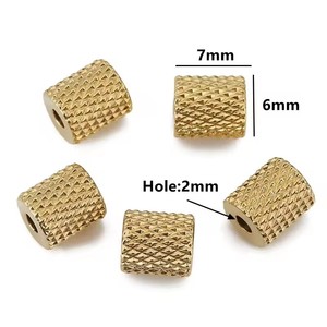 Stainless Steel Cylinder Beads 6.0mm Hole DIY Jewelry Accessories <b>Spacer</b> Beads For Bracelet Making - Product Image 2