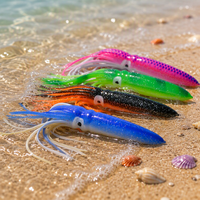 Leurre de pêche souple lumineux personnalisé en silicone, design calamar/poulpe, 15g, flottant, pour la pêche au trolling en rivière, gros gibier (thon, mahi-mahi, marlin)